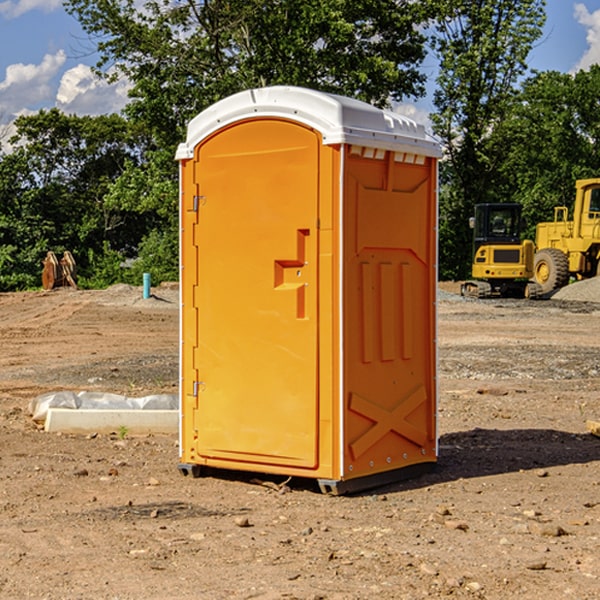 how often are the portable restrooms cleaned and serviced during a rental period in Mosby